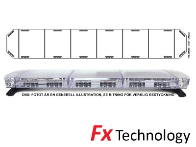 Mega-Flash FX1 - Enkelradig blixtljusramp i LED 11-30V